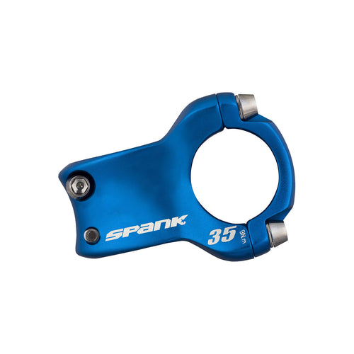 SPANK Spike Race 2 Shot-Peen Anodized MTB Bicycle Stem (Blue, 35mm), Lightweight and Strong Alloy Stem for Mountain Bike, Mountain Bike Stem Short Handlebar, Stem for Most Bicycle, Cycling - RACKTRENDZ