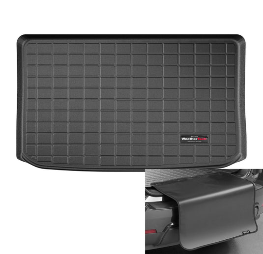 Weathertech Cargo Trunk Liner with Bumper Protector for Fiat 500L, 500L, Behind 2nd Row w/Bumper Protector (401038SK), Black