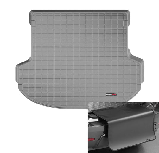 Weathertech Cargo Trunk Liner with Bumper Protector for Hyundai Santa Fe - Behind 2nd Row w/Bumper Protector (401211SK), Black