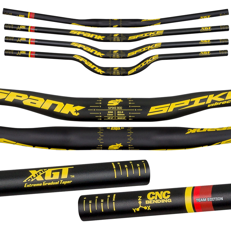 Chargez l&#39;image dans la visionneuse de la galerie, Spank Spike 800 Vibrocore 50R Bike Handlebars, Black/Yellow - RACKTRENDZ
