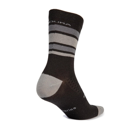 Endura BaaBaa Merino Stripe Cycling Sock Matte Black, S/M - RACKTRENDZ