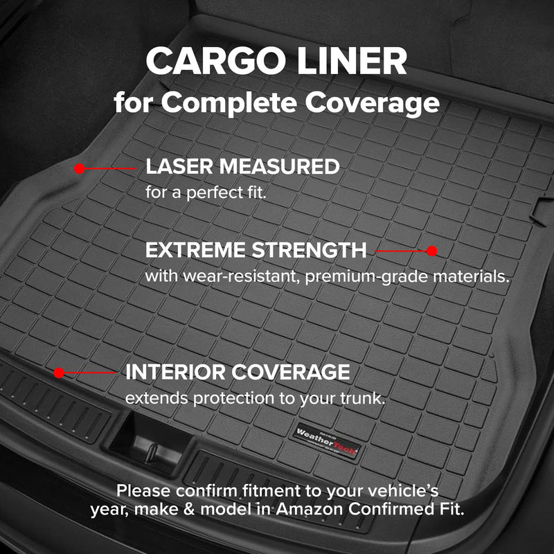 Load image into Gallery viewer, Weathertech Cargo Trunk Liner with Bumper Protector for VW Touareg, Cayenne®, Behind 2nd Row w/Bumper Protector (40244SK), Black
