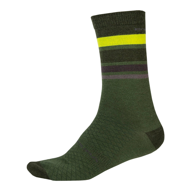 Chargez l&#39;image dans la visionneuse de la galerie, Endura BaaBaa Merino Striped Socks - Red - Green - L/XL - RACKTRENDZ
