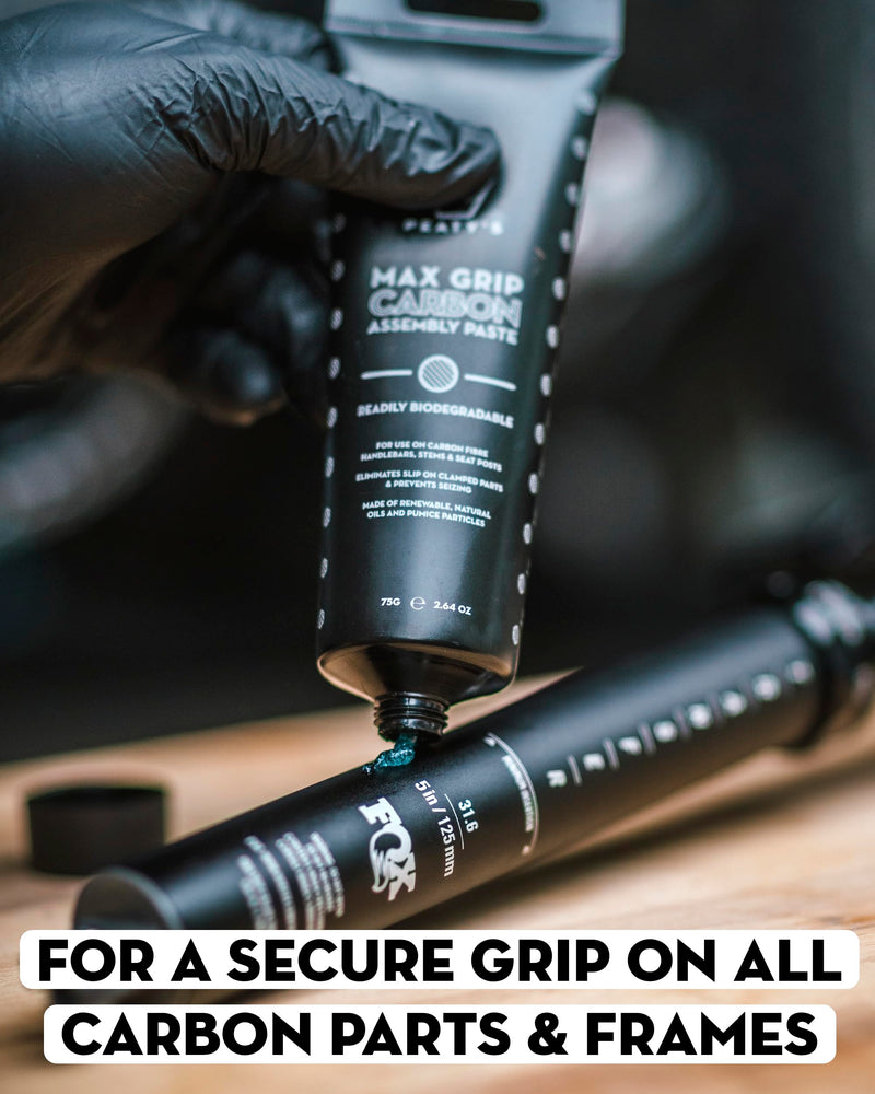 Chargez l&#39;image dans la visionneuse de la galerie, Peaty’s Max Grip Carbon Gripper Paste (75g), Eliminate Slip Between Bicycle Components, Handle Bars, Handlebars, Bike Stems &amp; Seat Posts, Readily Biodegradable from Natural Oils &amp; Pumice Particles - RACKTRENDZ
