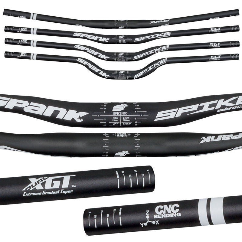 Chargez l&#39;image dans la visionneuse de la galerie, Spank Spike 800 Vibrocore 30R Bike Handlebars, Black/White - RACKTRENDZ
