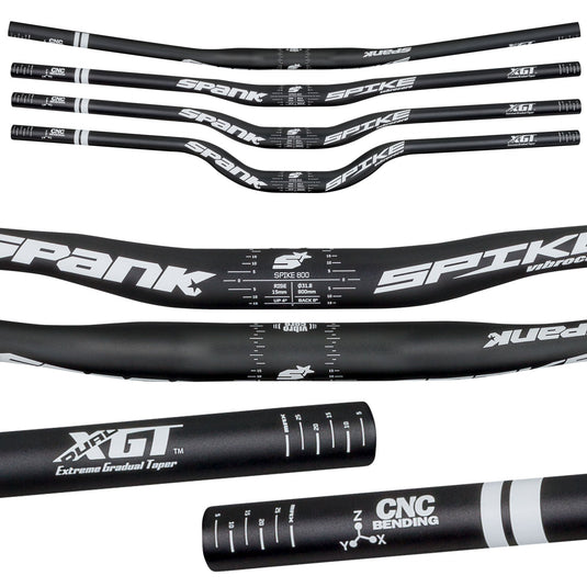 Spank Spike 800 Vibrocore 30R Bike Handlebars, Black/White - RACKTRENDZ