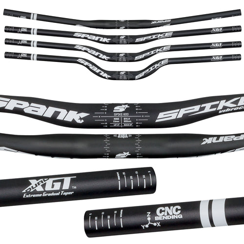 Spank Spike 800 Vibrocore 50R Bike Handlebars, Black/White - RACKTRENDZ