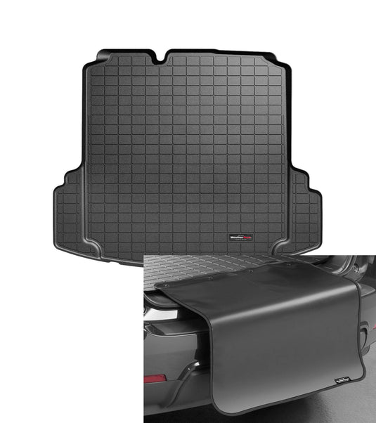 Weathertech Cargo Trunk Liner with Bumper Protector for VW Jetta, Jetta, Jetta - Trunk with Bumper Protector (40474SK), Black