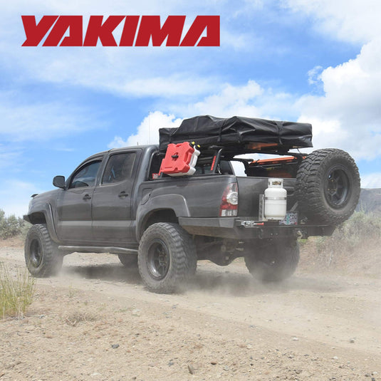 Yakima Outpost HD (tours uniquement) Support de plate-forme de camion en aluminium robuste et fixe de hauteur moyenne avec points d'arrimage et fixations à fente en T, noir