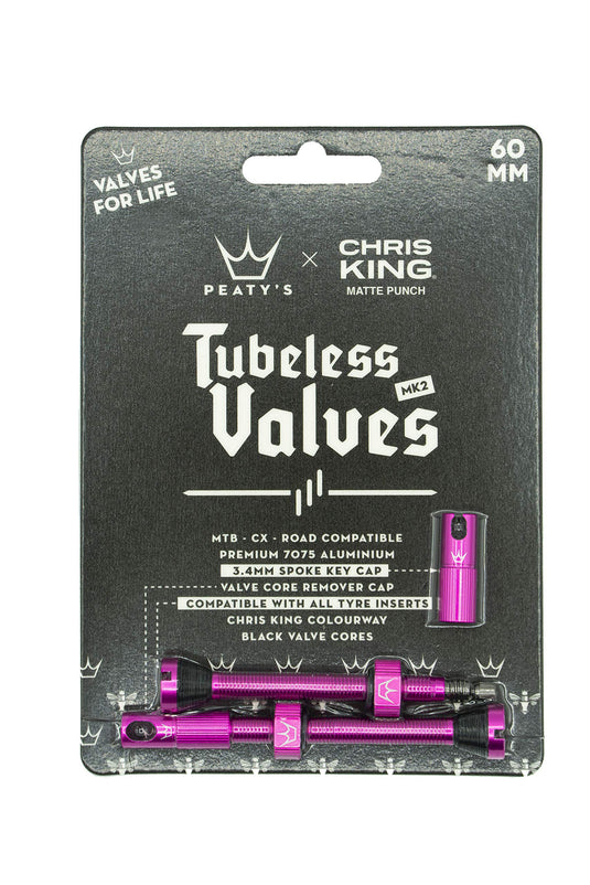 Peaty's x Chris King (MK2) Tubeless Valves, 60mm, Punch - RACKTRENDZ