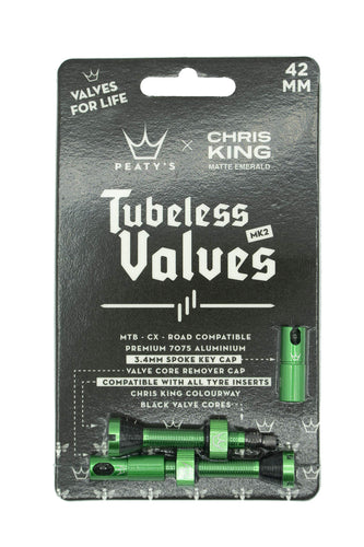 Peatys Valve Tubeless Pv Mk2 42Mm Aly Emerald - RACKTRENDZ