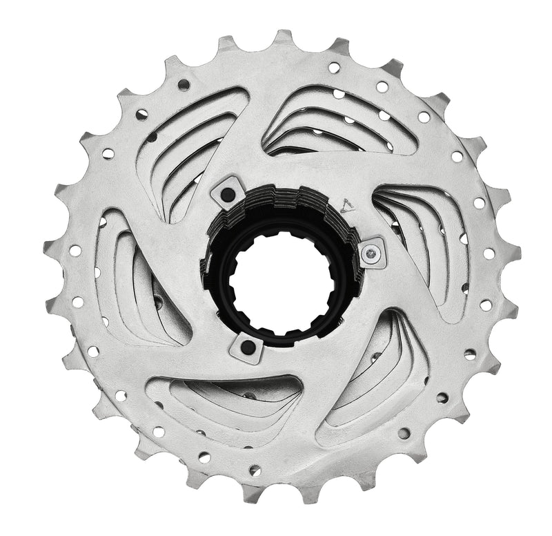 Chargez l&#39;image dans la visionneuse de la galerie, Sunrace CSR91 9-Speed Nickel Plated Cassette with Alloy Lockring and Gray Spacer, 12-25T - RACKTRENDZ
