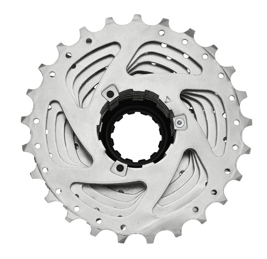 Sunrace CSR91 9-Speed Nickel Plated Cassette with Alloy Lockring and Gray Spacer, 12-25T - RACKTRENDZ