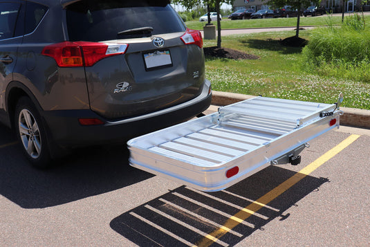 Enthuze Aluminum Folding Cargo Carrier with Ramp - 500lb Capacity