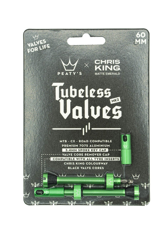 Peatys Valve Tubeless Pv Mk2 60Mm Aly Emerald - RACKTRENDZ