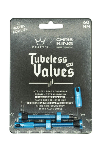 Peatys Valve Tubeless Pv Mk2 60Mm Aly Turq - RACKTRENDZ