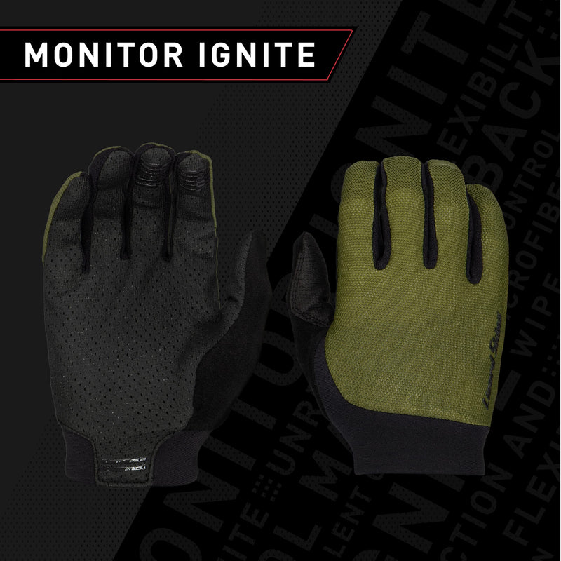 Load image into Gallery viewer, Lizard Skins Monitor Ignite Long Finger Cycling Gloves – 3 Colors Unisex Road Bike Gloves (Jet Black, X-Large) - RACKTRENDZ
