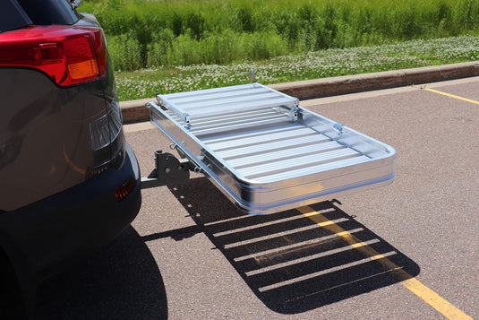 Enthuze Aluminum Folding Cargo Carrier with Ramp - 500lb Capacity