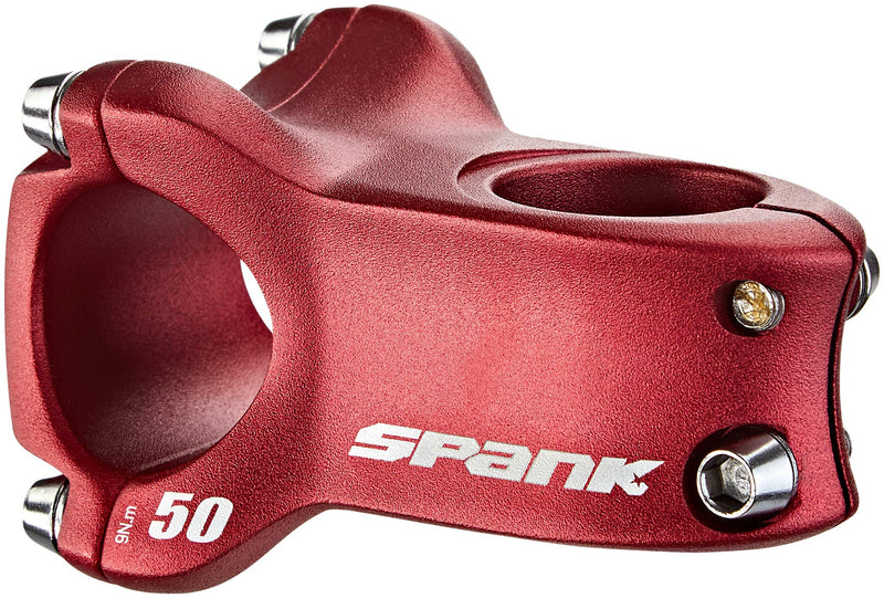 Chargez l&#39;image dans la visionneuse de la galerie, SPANK Spike Race 2 Shot-Peen Anodized MTB Bicycle Stem (Red, 50mm), Lightweight and Strong Alloy Stem for Mountain Bike, Mountain Bike Stem Short Handlebar, Stem for Most Bicycle, Cycling - RACKTRENDZ
