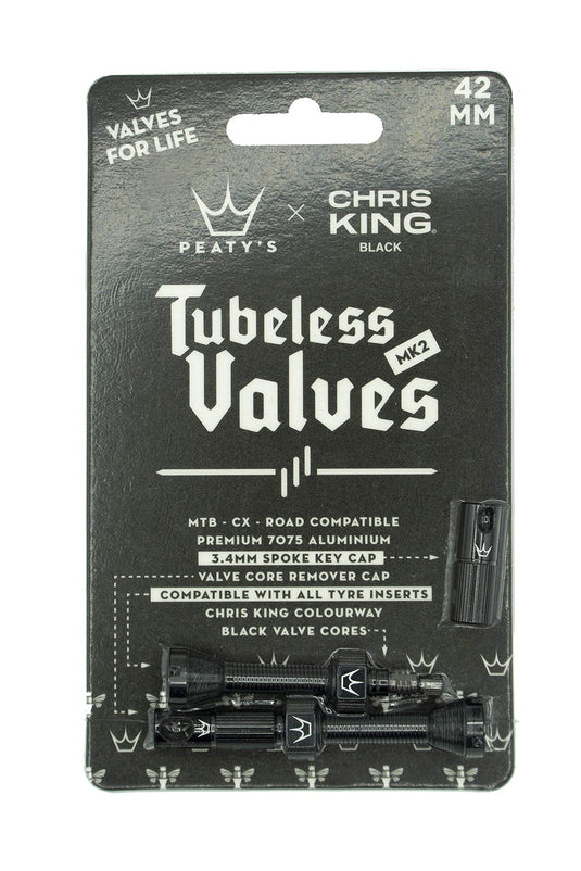 Peatys Valve Tubeless Pv Mk2 42Mm Aly Bk - RACKTRENDZ