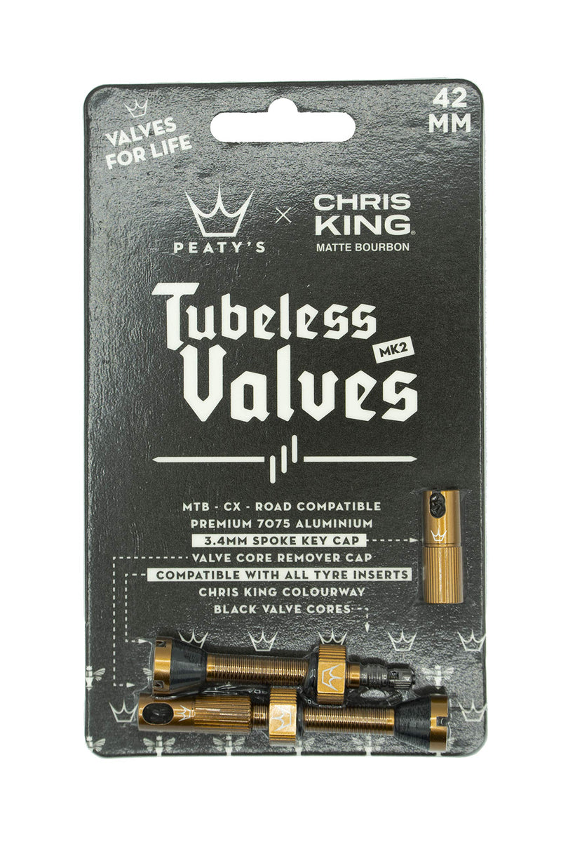 Chargez l&#39;image dans la visionneuse de la galerie, Peaty&#39;s x Chris King (MK2) Tubeless Valves, 42mm, Bourbon - RACKTRENDZ
