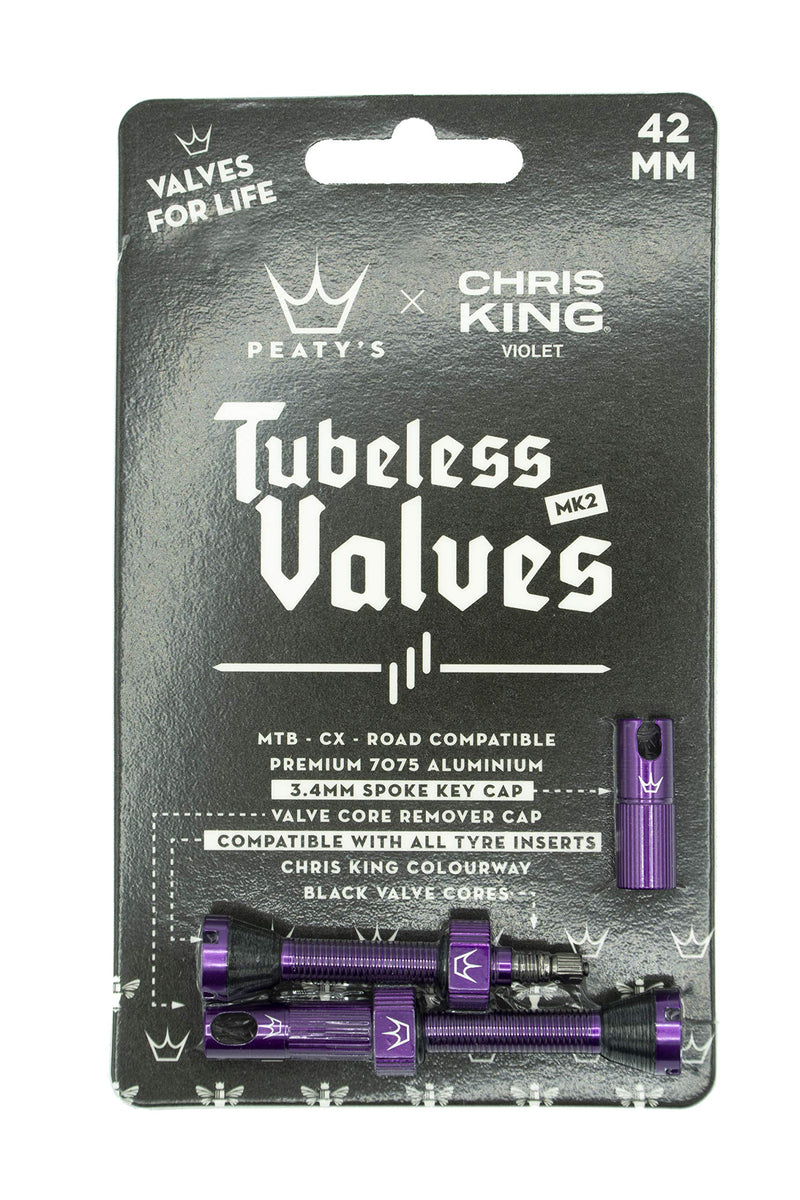 Chargez l&#39;image dans la visionneuse de la galerie, Peaty&#39;s x Chris King (MK2) Tubeless Valves, 42mm, Violet - RACKTRENDZ
