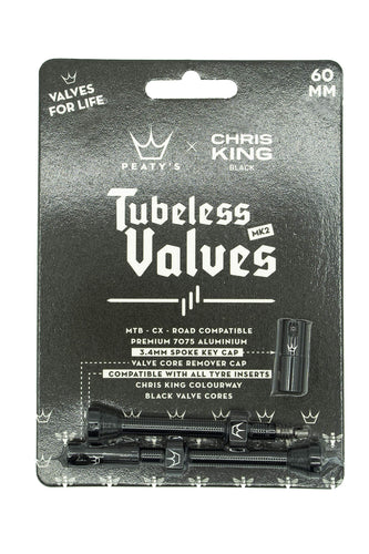 Peaty's x Chris King (MK2) Tubeless Valves, 60mm, Black - RACKTRENDZ