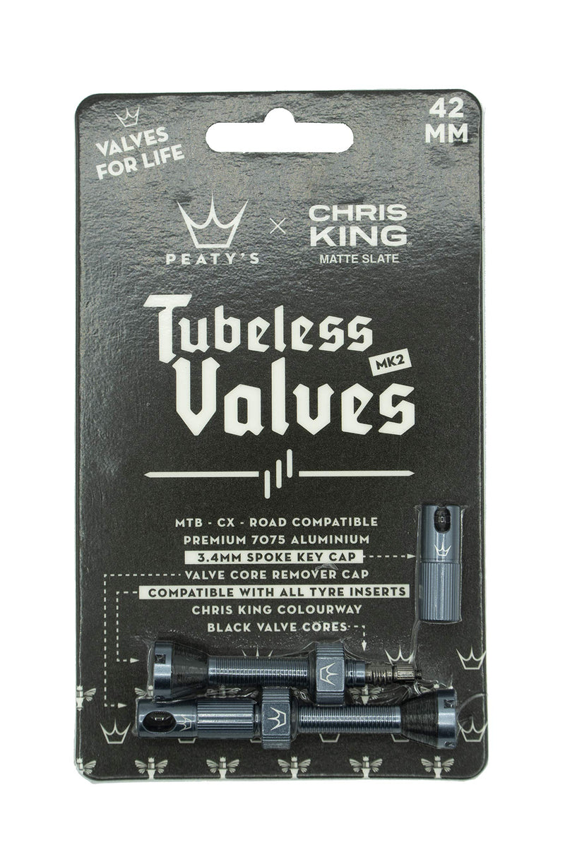 Chargez l&#39;image dans la visionneuse de la galerie, Peaty&#39;s x Chris King (MK2) Tubeless Valves, 42mm, Slate - RACKTRENDZ
