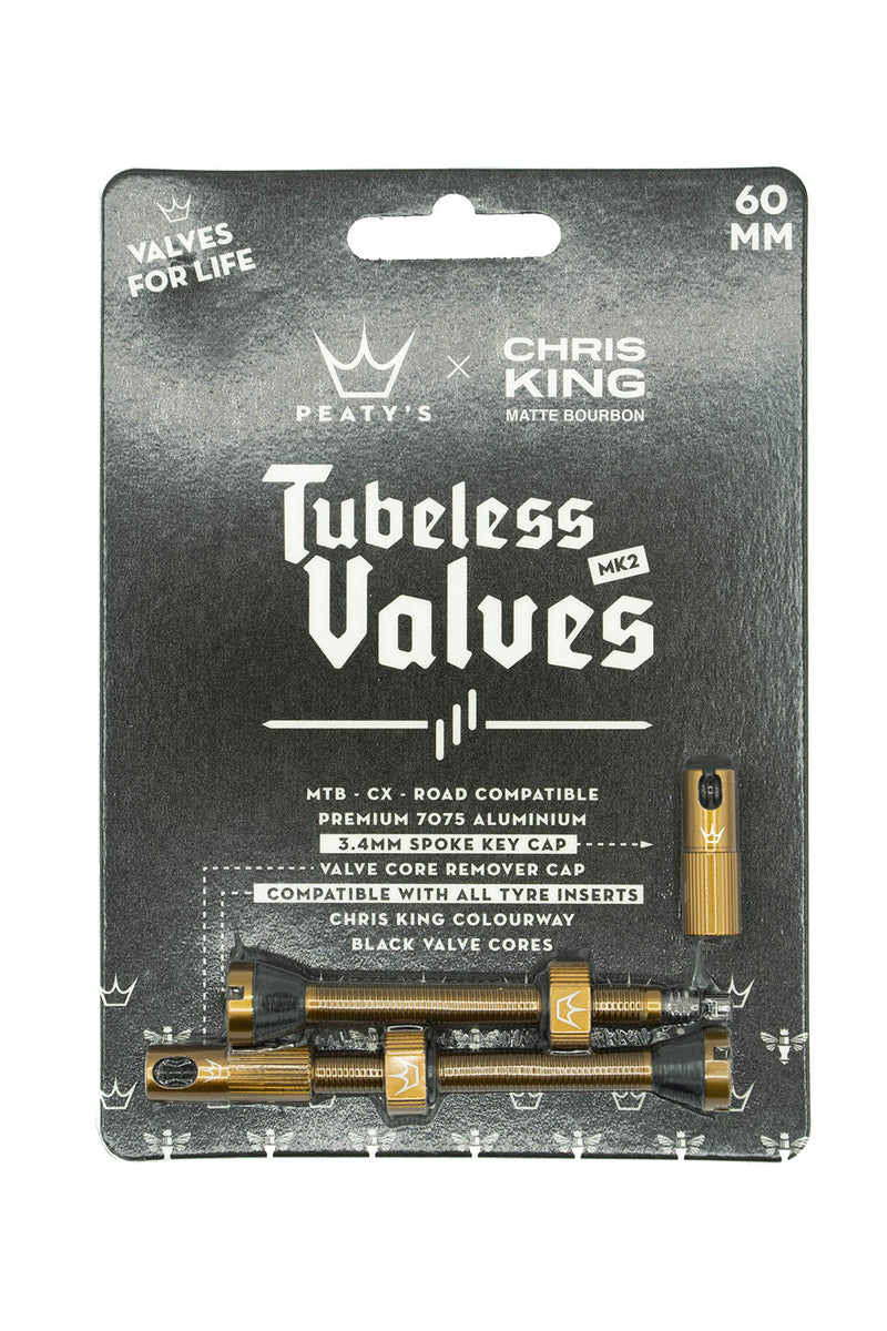 Chargez l&#39;image dans la visionneuse de la galerie, Peaty&#39;s x Chris King (MK2) Tubeless Valves, 60mm, Bourbon - RACKTRENDZ
