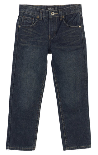 Gioberti Big Boys Slim Fit Stone Washed Denim Jeans, 5 Pockets, Indigo, Size 12 - RACKTRENDZ