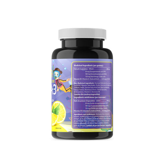 AquaOmega Kids Omega-3 Gummies - High DHA with EPA and Vitamin D