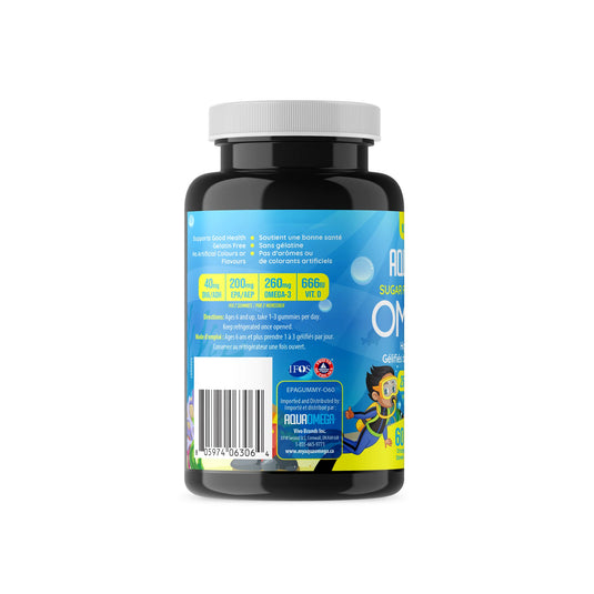 AquaOmega Kids Omega-3 Gummies - High EPA with DHA and Vitamin D