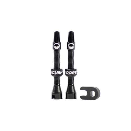 CUSHCORE CUSHCORE VALVE STEMS 44MM BLACK (2 PACK)