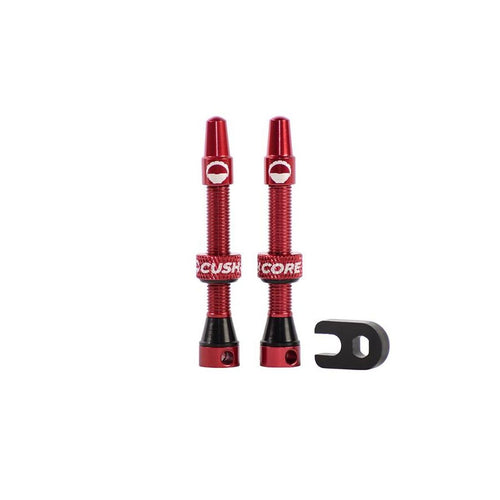 CUSHCORE CUSHCORE VALVE STEMS 44MM RED  (2 PACK)