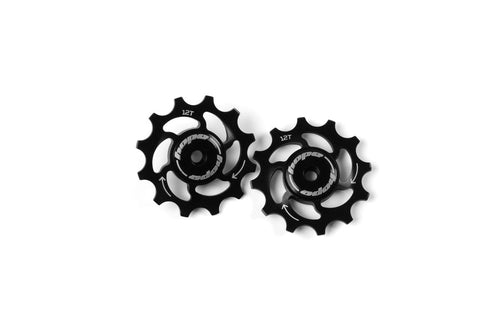 HOPE 12 TOOTH JOCKEY WHEELS - PAIR - BLACK