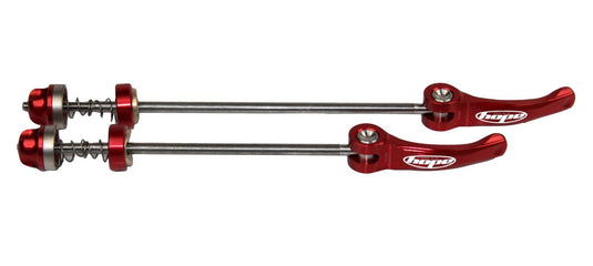 HOPE QUICK RELEASE SKEWER PAIR RED - ROAD 130MM