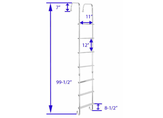 Load image into Gallery viewer, RV Pro 08-4650 - Outdoor Hinged Ladder - Aluminum - 99-1/2&quot; height x 12&quot; width - RACKTRENDZ
