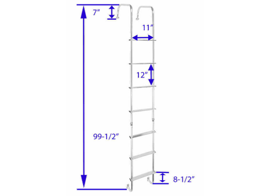 RV Pro LA-401B - Exterior Ladder w / Hinges - Aluminum Black - 99-1 / 2 