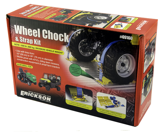 Erickson 09160 - ATV Wheel Chock and Tie-Down Strap Kit - RACKTRENDZ