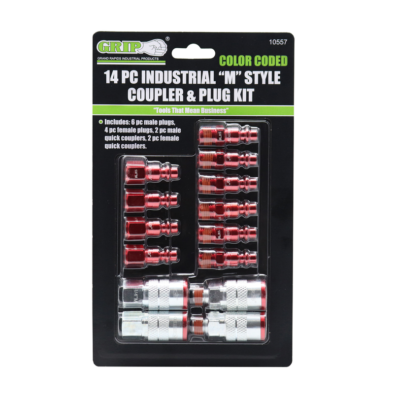 Load image into Gallery viewer, Grip 10557 - 14 Piece Industrial &quot;M&quot; Style Coupler &amp; Plug Kit - RACKTRENDZ
