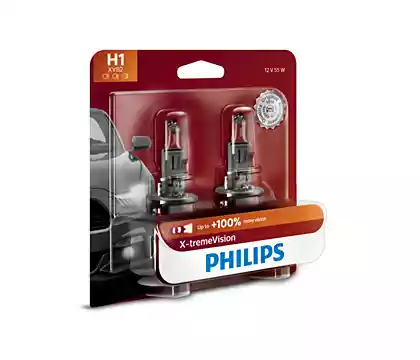 Philips X-tremeVision Headlight H1 Pack of 2 - RACKTRENDZ