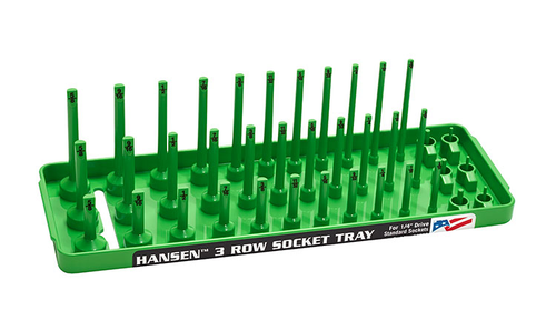 Hansen Global 14033 - 1/4? Drive Standard Regular, Semi-Deep, Deep Socket Holder Green - RACKTRENDZ