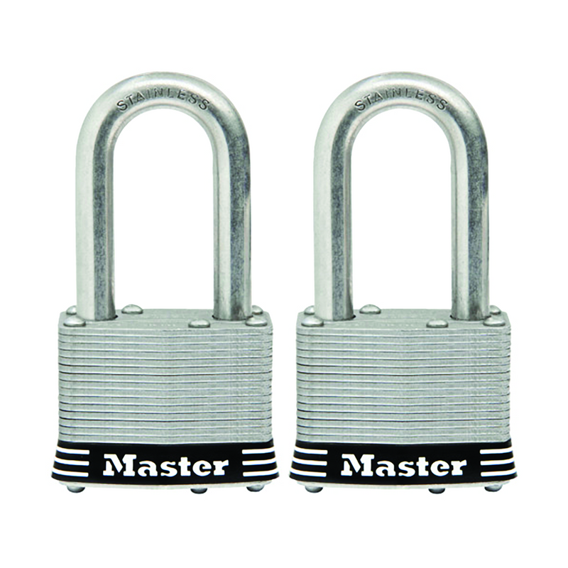 Load image into Gallery viewer, LAMINATED STAINLESS STEEL PADLOCK 1 3/4&quot; x 1 1/2&quot; - PKG OF 2 - RACKTRENDZ
