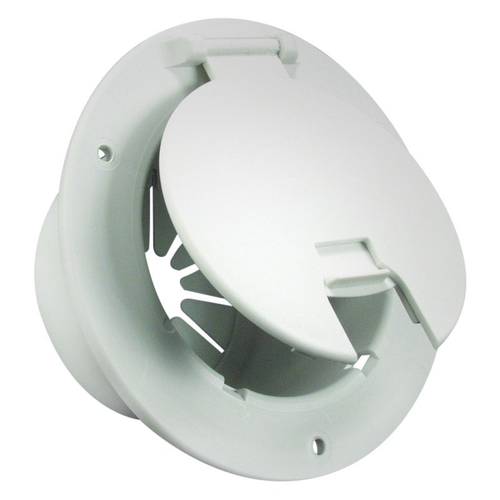 Thetford 541-2-A - Deluxe Polar White Round Electric Cable Hatch with Back - RACKTRENDZ