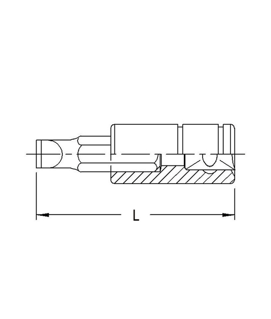 1/4" DR. 0.6 x 4.0MM SLOTTED BIT SOCKET 45MML