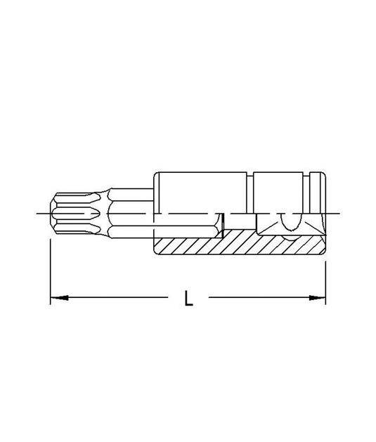 1/4" DR. T-25 STAR BIT SOCKET 70MML