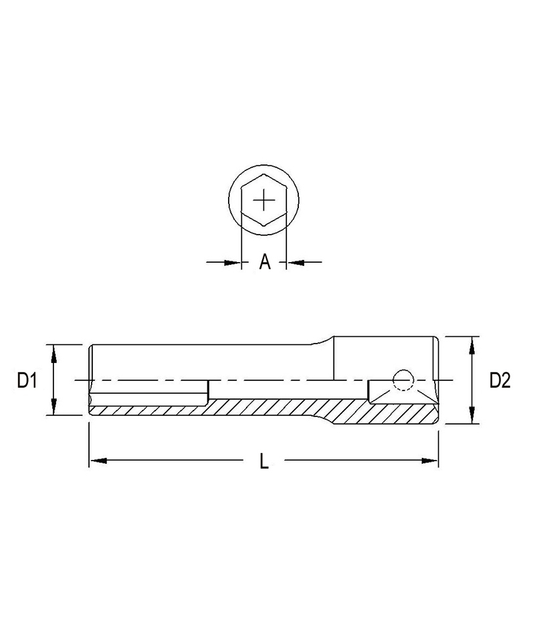 Genius Tools 215208 - Douille à choc de 8 mm de profondeur, entraînement 1/4"