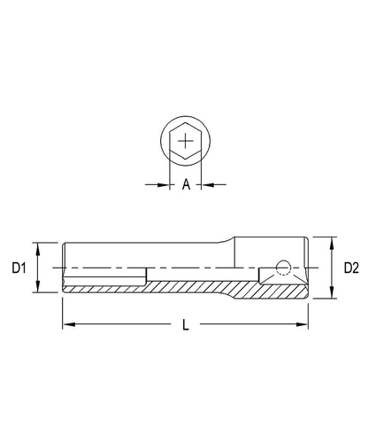 Genius 225214 - Douille manuelle de profondeur 14 mm, entraînement 1/4