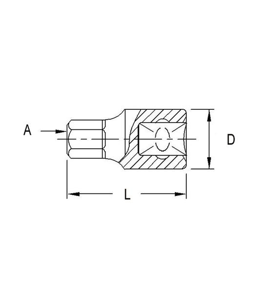 Genius Tools 232803 - Douille manuelle à tête hexagonale de 3 mm, entraînement 1/4"