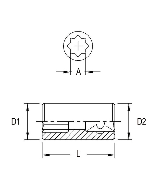 1/4"DR. 8MM MET.&SAE HAND SOCK